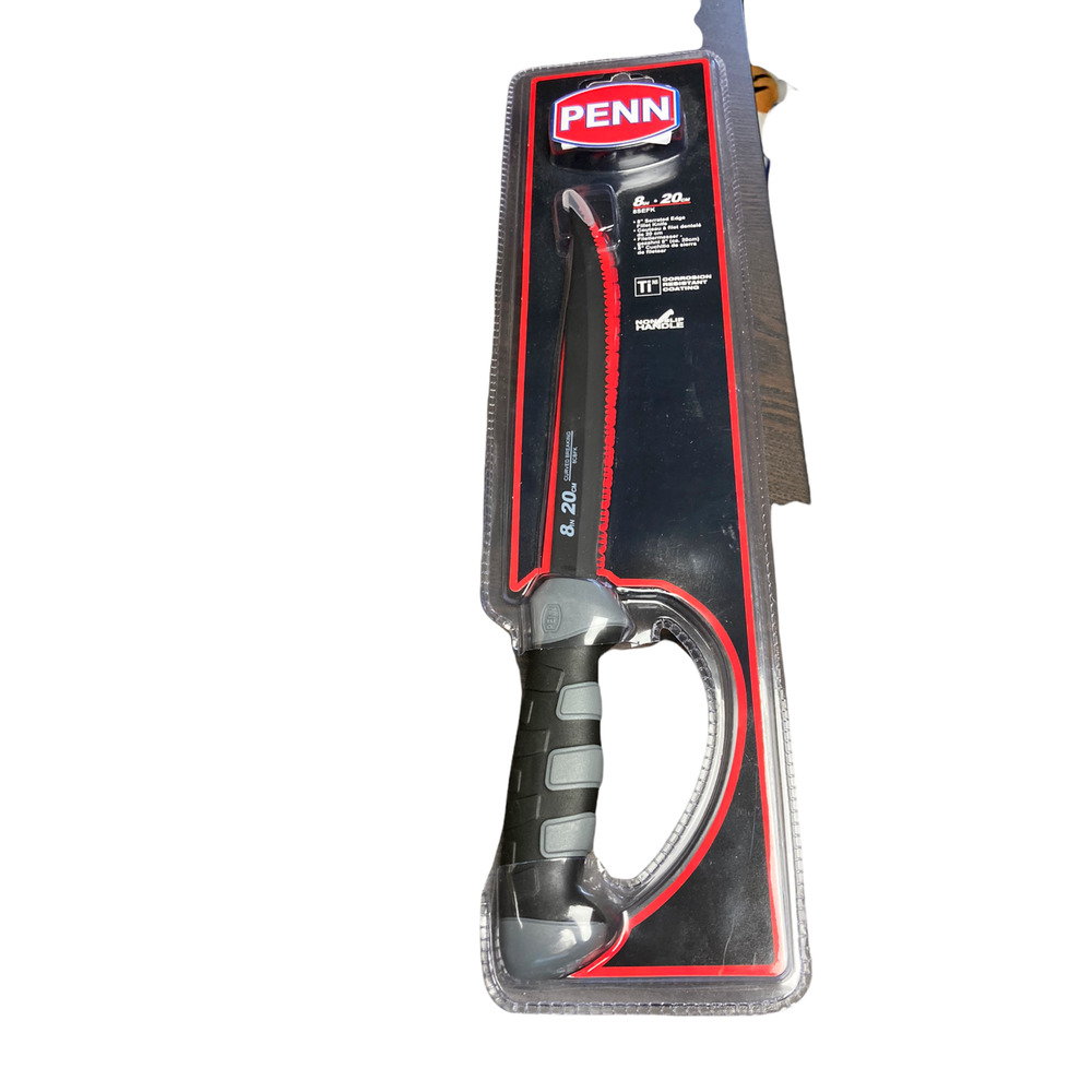 PENN NEW Sealed 8"/20cm Serrated Edge Fillet Knife Non Slip Handle